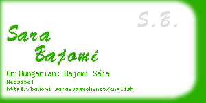 sara bajomi business card