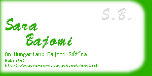 sara bajomi business card